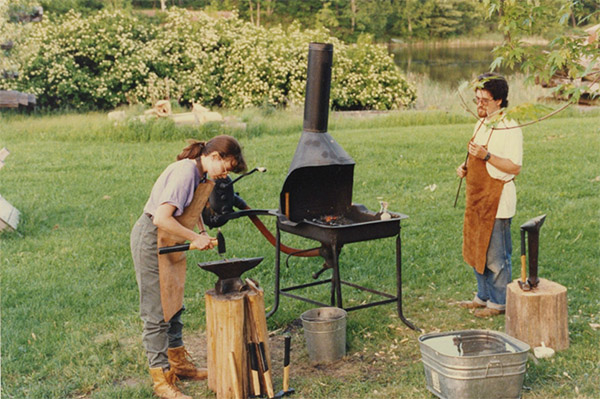 Blacksmithing demonstration in 1993